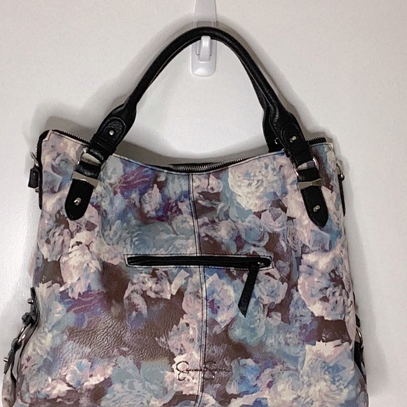 JESSICA SIMPSON NWT blue/purple floral large shoulder bag - Picture 1 of 5